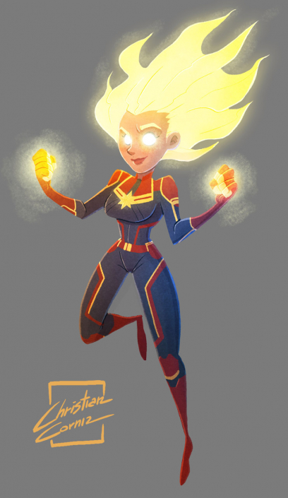 Captain Marvel fanart by Christian Cornia