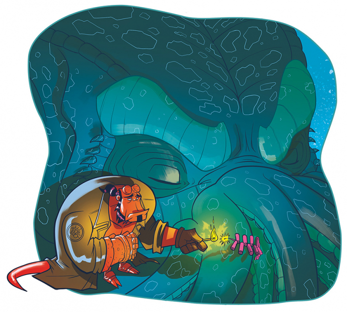 Hellboy vs Chtulhu from Dr.Ink's SIGH! Book by Christian Cornia