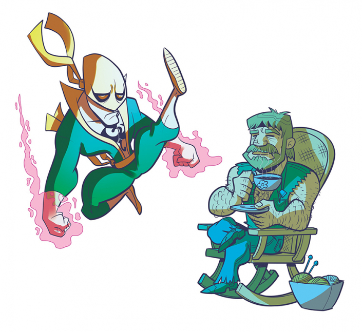 Iron Fist vs Chuck Norris from Dr.Ink's SIGH! Book by Christian Cornia
