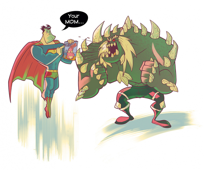 Superman vs Doomsday from Dr.Ink's SIGH! Book by Christian Cornia