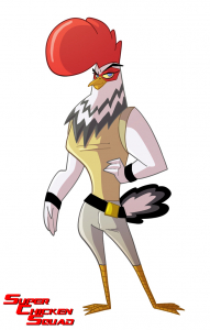the SuperChicken Squad member named Miss Hen by Christian Cornia