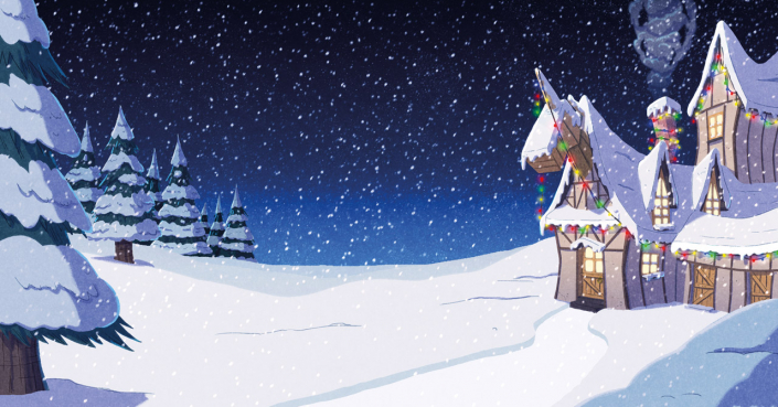 Illustration from "The Unicorns Who Saved Christmas" book, illustrated by Christian Cornia