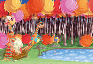 Dr.Suess inspired ostirch type birds by Christian Cornia