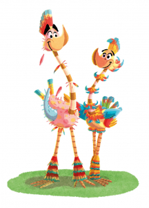 Dr.Suess inspired ostirch type birds by Christian Cornia