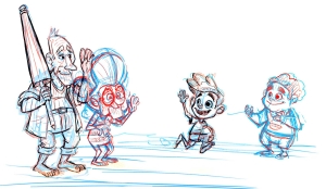 At the sea with grandparents - rough version by Christian Cornia